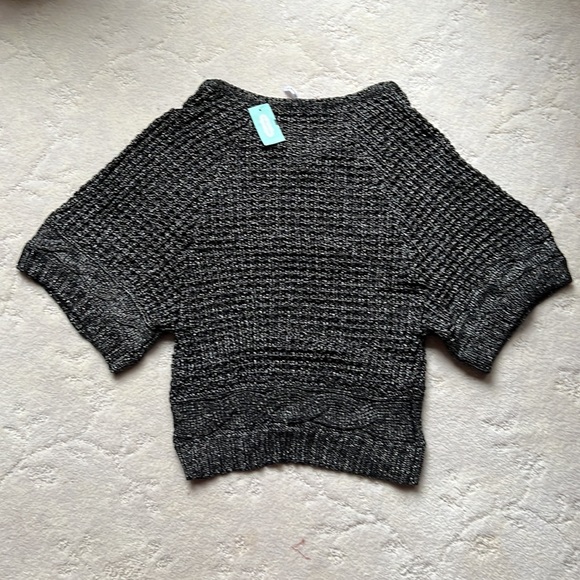 NWT Maurice’s Black w/Silver Accent Bat Sleeve Knit 🧶 Sweater - Picture 5 of 6